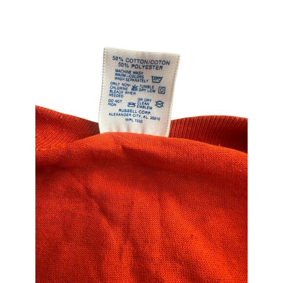 Vintage 80s 90s Official Raider Hater Mens XL Orange Single Stitch Shirt VTG - Picture 4 of 8